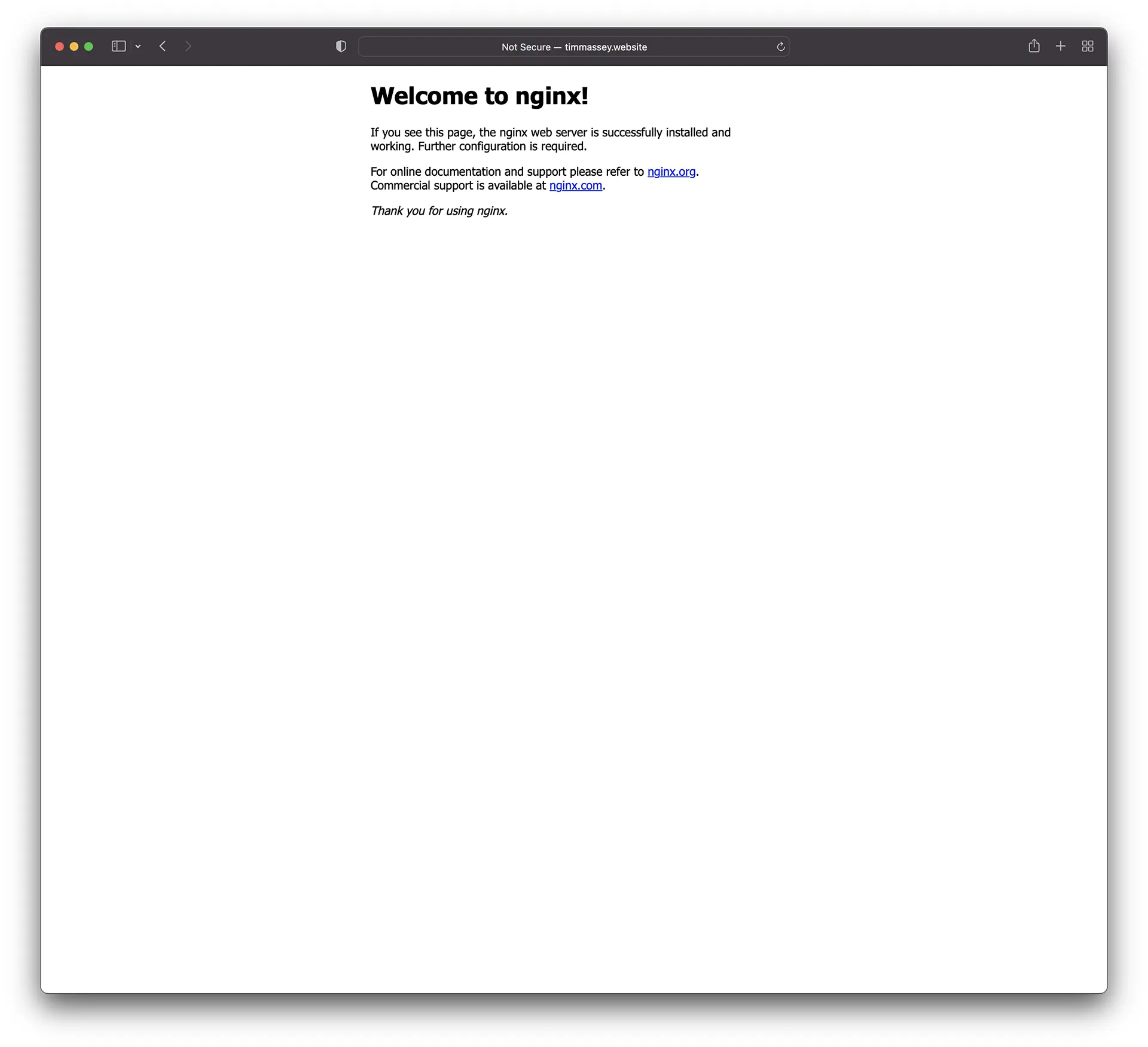 Nginx test webpage