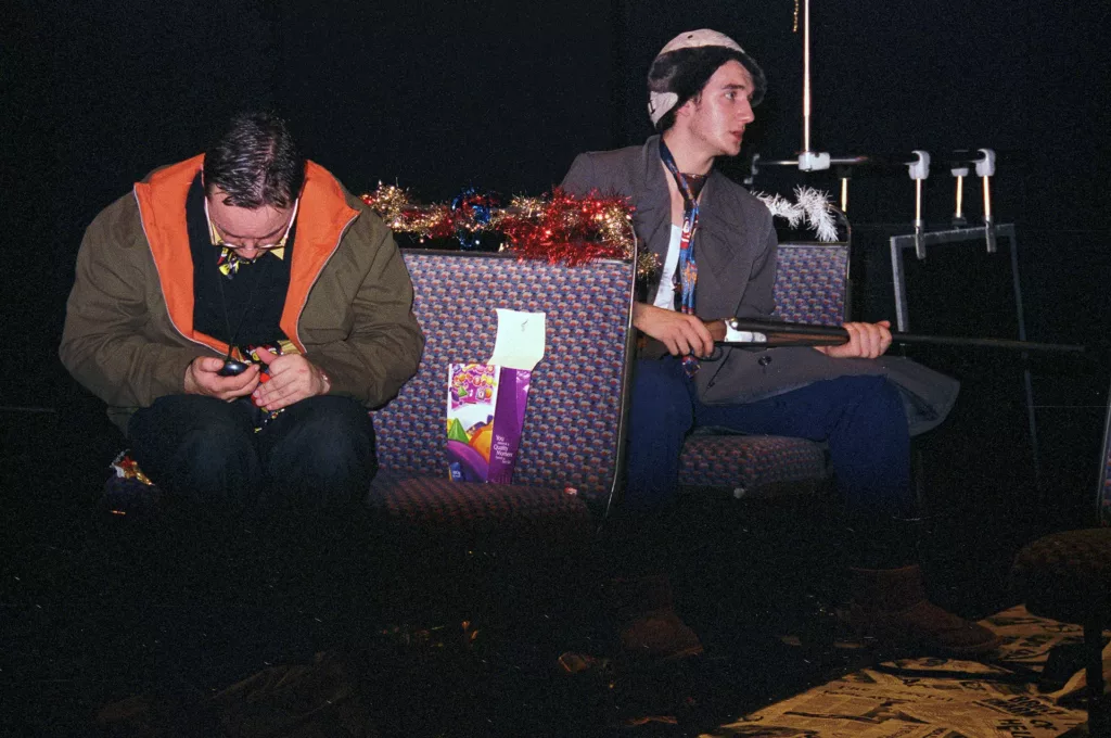 Simon Polley as Dee and Gavin Martin as Johnny in Christmas with Johnny and Dee by Tim Massey, QEH Theatre, Bristol, 26 October 2001
