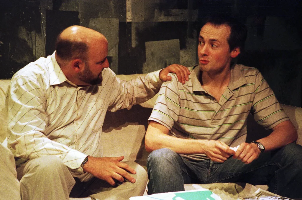 Simon Winkler as Paul and Paul Mundell as John in Salt'n'Sauce by Tim Massey, Alma Tavern Theatre, Bristol, 30 October 2006