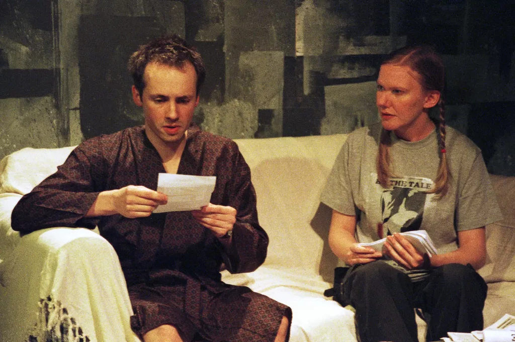 Paul Mundell as John and Joanne Lancastle as Emily in Salt'n'Sauce by Tim Massey, Alma Tavern Theatre, Bristol, 30 October 2006