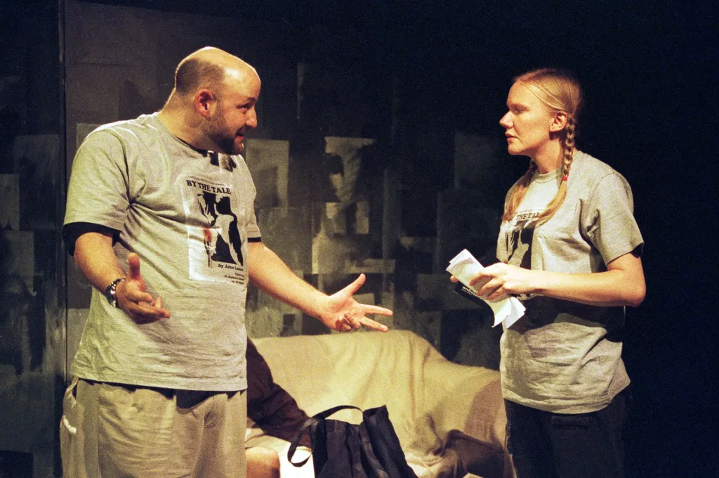Simon Winkler as Paul and Joanne Lancastle as Emily in Salt'n'Sauce by Tim Massey, Alma Tavern Theatre, Bristol, 30 October 2006